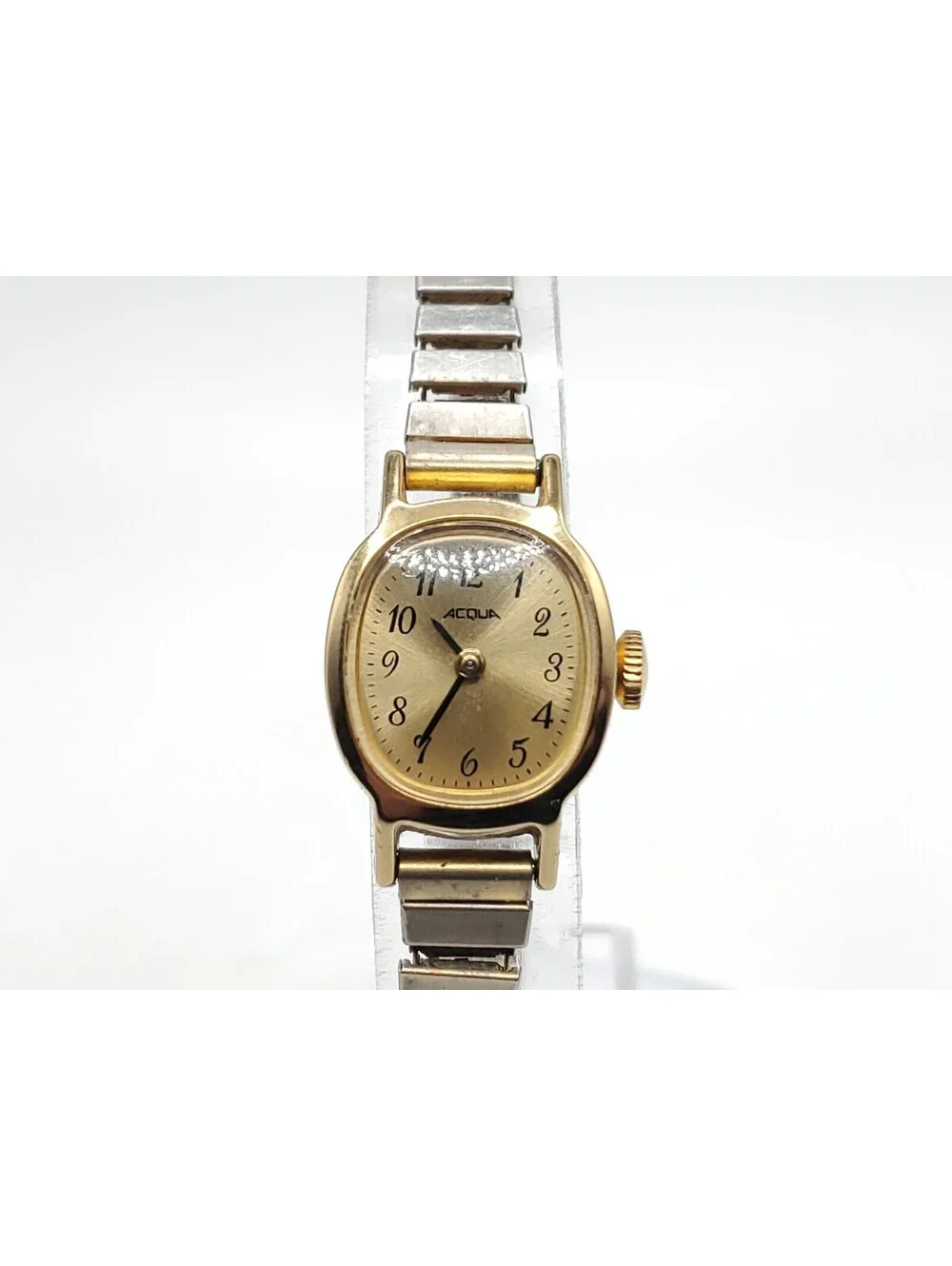 Vintage Acqua Timex Lady Gold Tone Hand-Winding Mechanical Watch Running